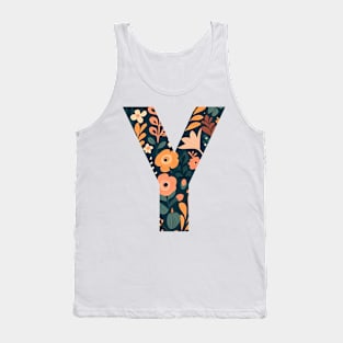 Whimsical Floral Letter Y Tank Top